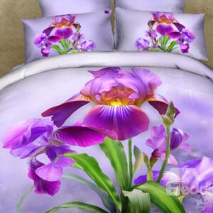 Pretty Purple Dutch Iris Print 3D Duvet Cover Sets