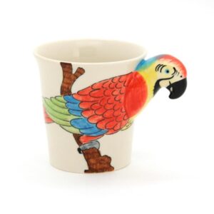 New Arrival Hand-painted 3D Ceramic Parrot Creative Mug