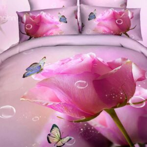 Top Selling France Rose Oil Painting 4 Piece Bedding Sets