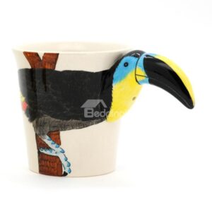 New Arrival Beautiful Hand-painted 3D Ceramic Hornbill Creative Mug
