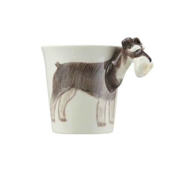 New Arrival Amazing Hand-painted 3D Ceramic Schnauzer Creative Mug