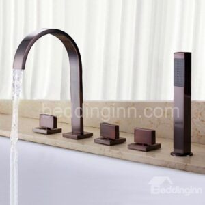 New Arrival Antique Style Widespread Three Handles Waterfall Bathtub Faucet