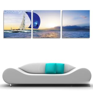 New Arrival People On The Sailing Boat & Sunrise Cross Film Wall Art Prints