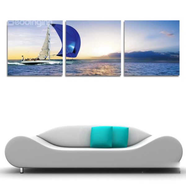 New Arrival People On The Sailing Boat & Sunrise Cross Film Wall Art Prints