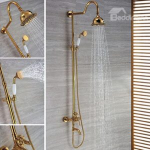 Top Selling High Quality Round Shower Head Gold Bathtub Faucets