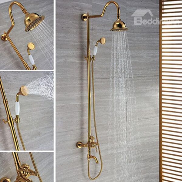 Top Selling High Quality Round Shower Head Gold Bathtub Faucets