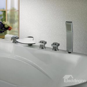 Top Selling High Quality LED Color Changing Widespread Waterfall Bathtub Faucets