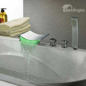 New Arrival High Quality Gorgeous LED Color Changing Three Handles Bathtub Faucet