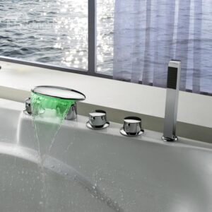 Top Selling High Quality LED Color Changing Elliptic Head Bathtub Faucet