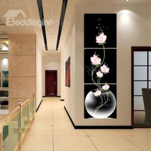 New Arrival Fragrant Pink Flowers In the Glass Cross Film Wall Art Prints