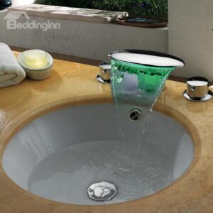 Top Selling High Quality LED Color Changing Elliptic Head Bathroom Sink Faucet