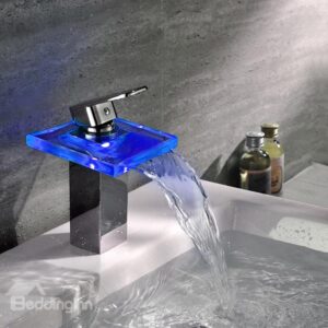 New Arrival Temperature Control LED Colorful Bathroom Sink Faucet
