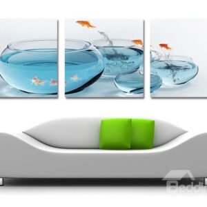 New Arrival Goldfish Jumping Over The Aquarium Film Wall Art Prints