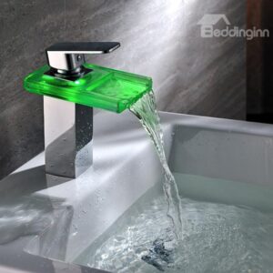 Simple Style LED Color Changing Bathroom Sink Faucet