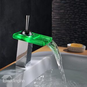 Amazing One Handle LED Color Changing Bathroom Sink Faucet
