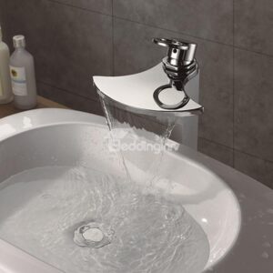 High Quality Fantastic Ginkgo-shaped Waterfall Bathroom Sink Faucet