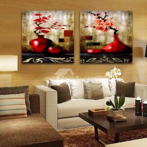 New Arrival Red Blooming Flowers In The Red Bottle Film Wall Art Prints