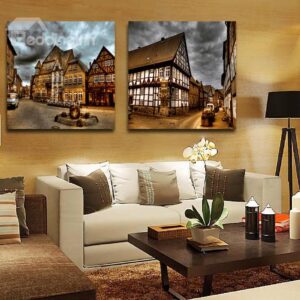 New Arrival Ancient Architecture And Dark Clouds Film Wall Art Prints