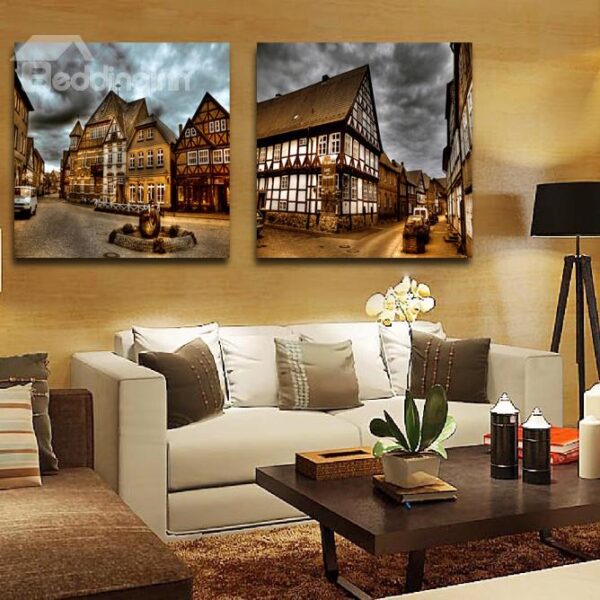 New Arrival Ancient Architecture And Dark Clouds Film Wall Art Prints