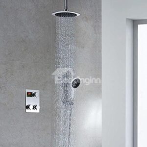 Fancy High Quality Thermostatic Digital Display Round Shower Head Faucet