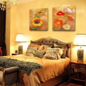 New Arrival Yellow Red Pink Flowers Toward Sunshine Film Wall Art Prints