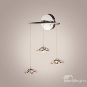Amazing Floral Shade Crystal Wall Light with 3 Lights