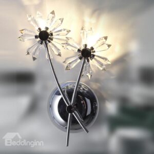 Fantastic Floral Shade Crystal Wall Light with 2 Lights