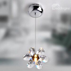Charming 20W Crystal Floral Shape Pendant Light