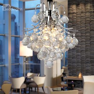Gorgeous Chrome Finish Crystal Chandelier with 3 lights