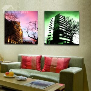 New Arrival Grand Buildings And Colorful Clouds Film Wall Art Prints