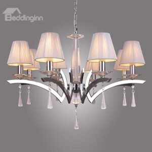 Elegant Crystal Drops Decorated Chandelier with 8 Lights