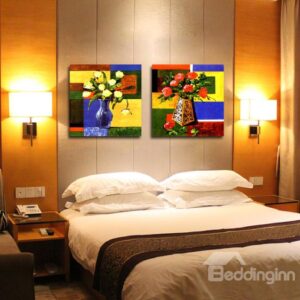 New Arrival Vivid Oil Painting With Colorful Flowers Film Wall Art Prints