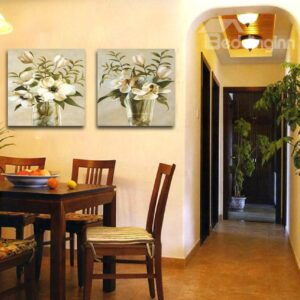 New Arrival Lively White Flowers In The Glass Film Wall Art Prints