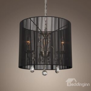 Black Shade Crystal 3 Lights Pendant
