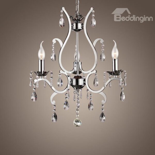 Metal Simple Design Crystal 3 Lights Chandelier