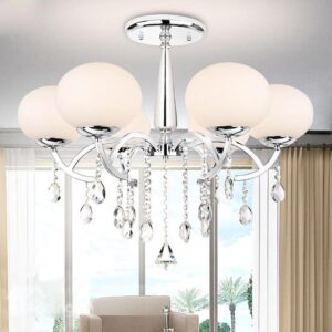 Modern Elegant Global Shade 6 Light Chandelier