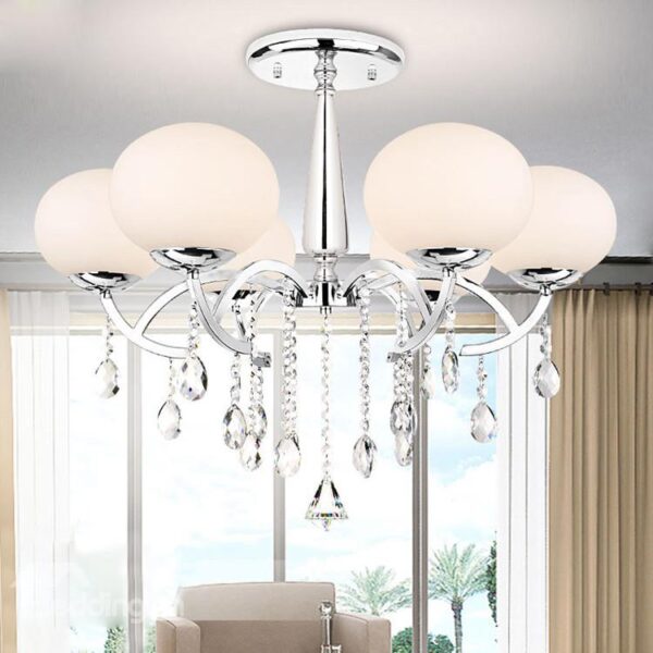 Modern Elegant Global Shade 6 Light Chandelier
