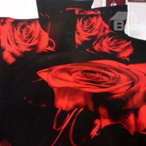 Big Red Rose with Black Background 3D Duvet Cover Sets
