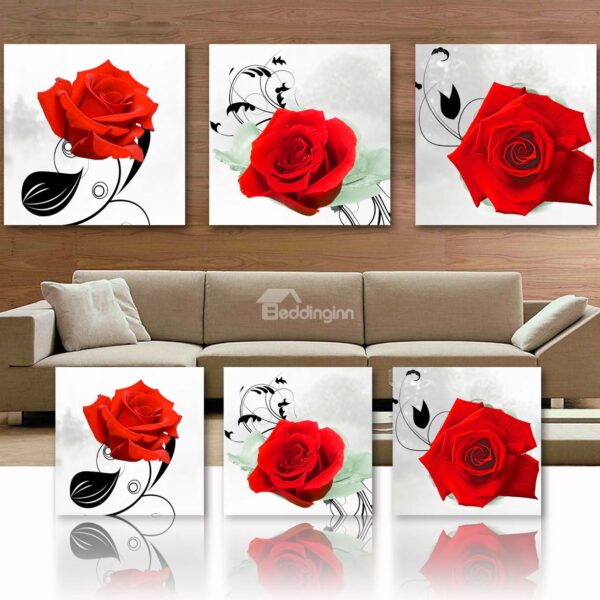 New Arrival Red Rose Blossom Film Art Wall Prints