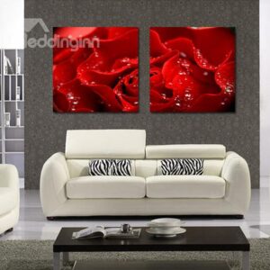 New Arrival Dew On Red Rose Film Art Wall Prints