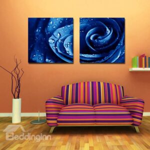 New Arrival Dew On Blue Rose Film Art Wall Prints