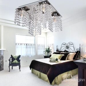 Enjoyable Metal Crystal 5 Lights Flush Mount