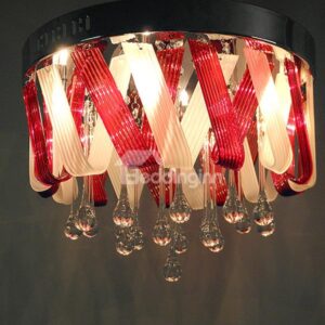 New Arrival Wonderful Metal Crystal Red Flush Mount
