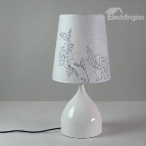 New Arrival Amazing White Floral Fabric Shade 1 Light Lamp