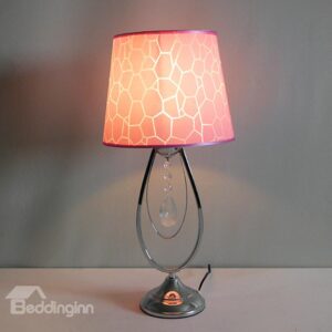 New Arrival Stunning Pink Crystal Fabric Shade 1 Light Lamp