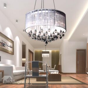 New Arrival Stunning Metal White Drop Glass Round Chandelier