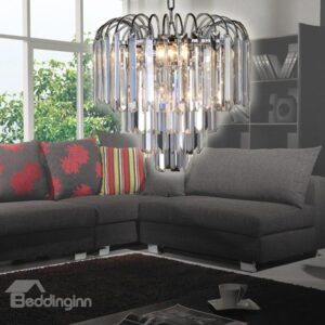 New Arrival Stunning Metal Crystal Shade Chandelier