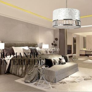 New Arrival Stunning Crystal Fabric Shade 1 Light Pendant