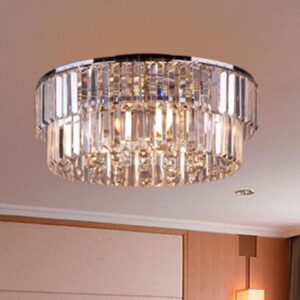 Charming K9 Crystal Chrome Base Flush Mount
