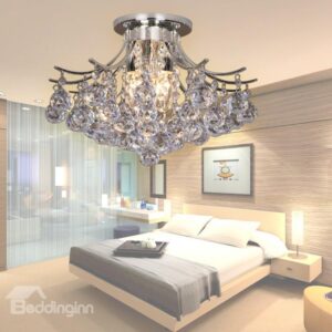 Fantastic Charming K9 Crystal Chrome Base Flush Mount